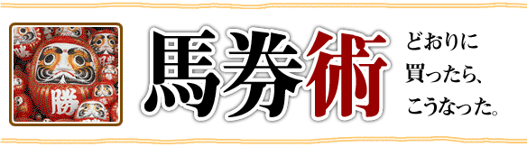 馬券術どおりに買ったら、こうなった。